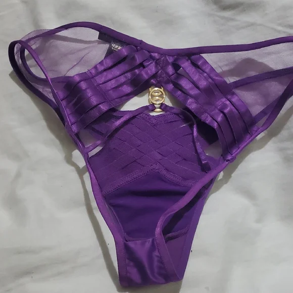 Honey Birdette Purple Strappy Panties - Picture 3 of 7